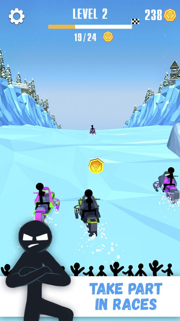 火柴人雪橇赛游戏图3